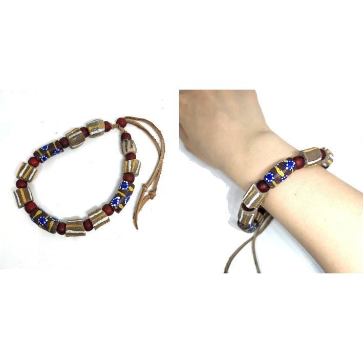 rym-377 アフリカンビーズブレスレット ホワイトハート 手首15cm用 ネイティブアメリカン アクセサリー インディアンスタイル バイカー |  | 01