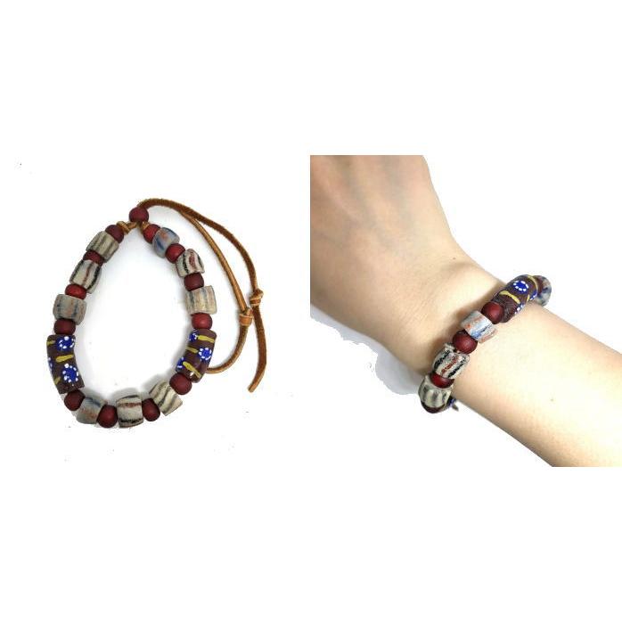 rym-378 アフリカンビーズブレスレット ホワイトハート 手首15cm用 ネイティブアメリカン アクセサリー インディアンスタイル バイカー |  | 01
