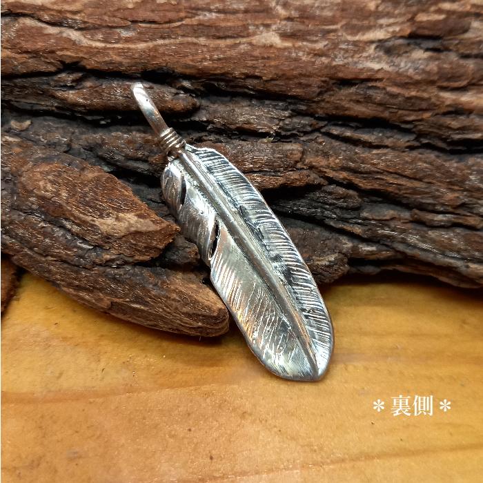 rym-41 シルバー925フェザー ペンダント 一点物 ネックレス