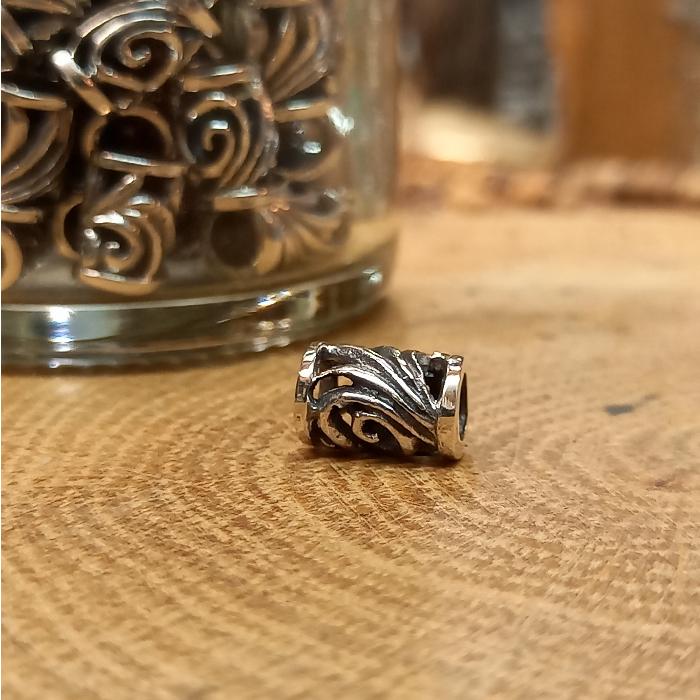 rym-47 シルバービーズ Silver925 唐草＊透かし彫り 1個からご購入OK パイプ シルバー製 材料 クラフト アクセサリー |  | 02