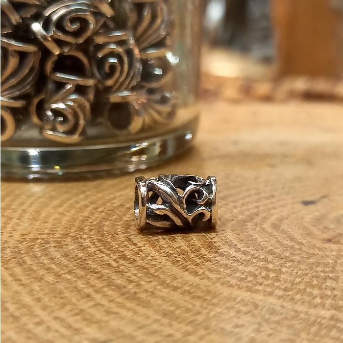 rym-47 シルバービーズ Silver925 唐草＊透かし彫り 1個からご購入OK パイプ シルバー製 材料 クラフト アクセサリー |  | 03