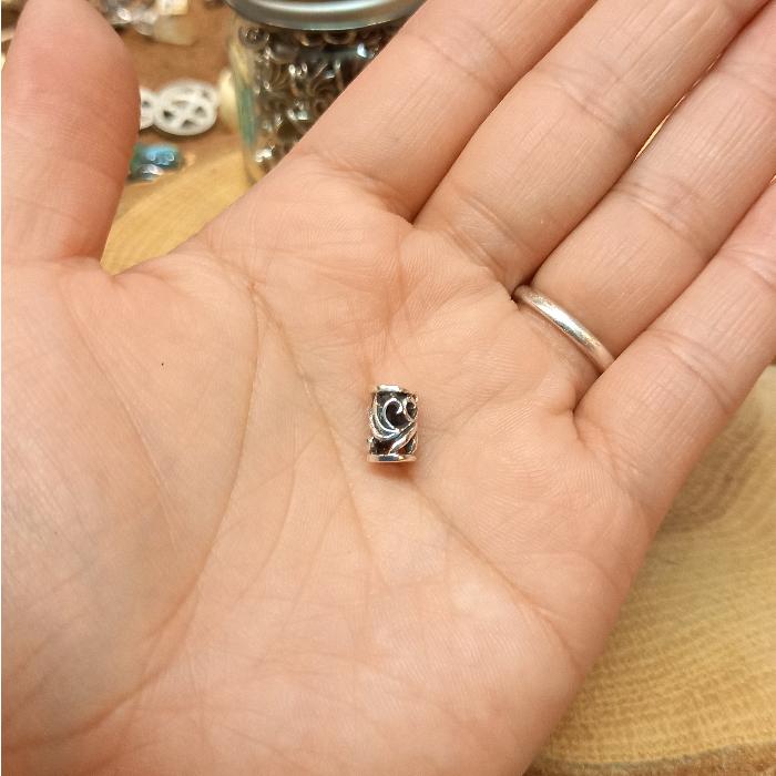 rym-47 シルバービーズ Silver925 唐草＊透かし彫り 1個からご購入OK パイプ シルバー製 材料 クラフト アクセサリー |  | 05