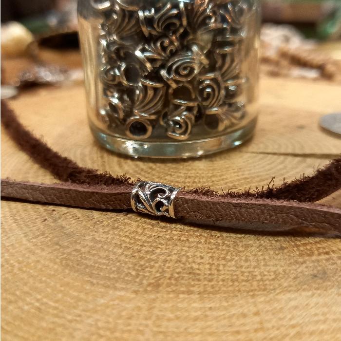 rym-47 シルバービーズ Silver925 唐草＊透かし彫り 1個からご購入OK パイプ シルバー製 材料 クラフト アクセサリー |  | 08