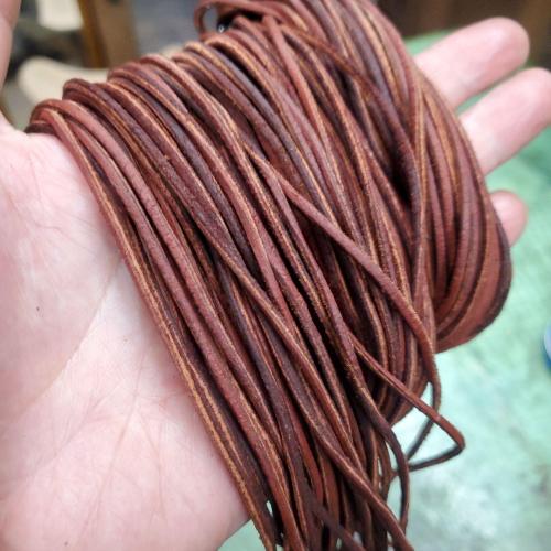 超ロング１５０ｃｍ細目の鹿革紐 赤茶 鹿ひも 水洗い引き伸ばしクリーム仕上げロング  rym-64 |  | 06