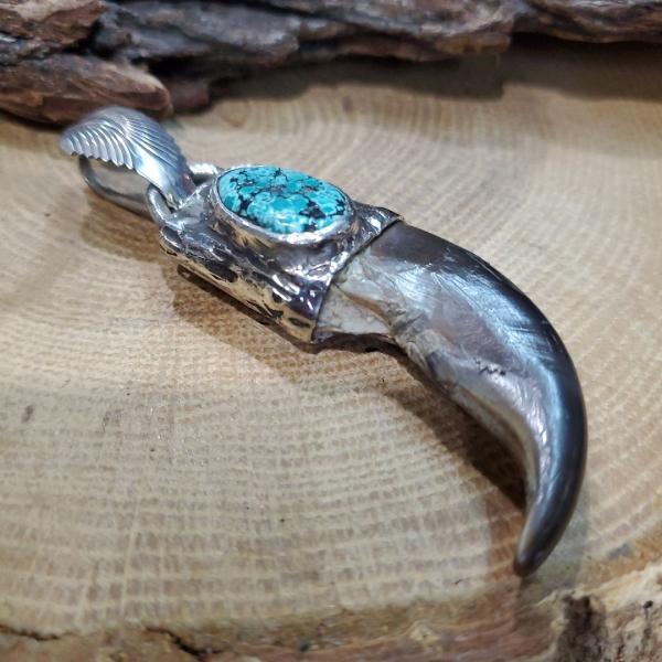 rym-65ベアクロー ターコイズ ペンダント Turquoise 熊爪 ネックレス Silver925 ハンドメイド |  | 03