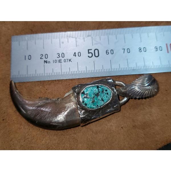 rym-65ベアクロー ターコイズ ペンダント Turquoise 熊爪 ネックレス Silver925 ハンドメイド |  | 05