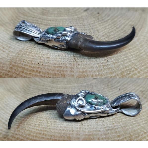 rym-66 イーグルクロー ターコイズペンダント 一点物 ネックレス ハンドメイド アクセサリー 男女兼用 ゲテモノ インディアンジュエリー |  | 02