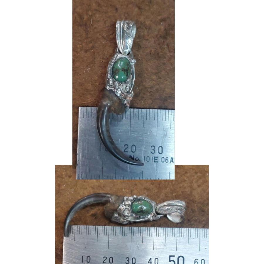 rym-66 イーグルクロー ターコイズペンダント 一点物 ネックレス ハンドメイド アクセサリー 男女兼用 ゲテモノ インディアンジュエリー |  | 04