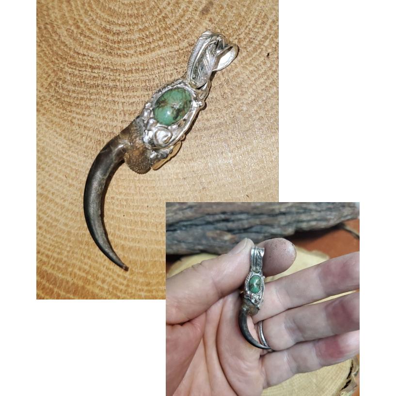 rym-66 イーグルクロー ターコイズペンダント 一点物 ネックレス ハンドメイド アクセサリー 男女兼用 ゲテモノ インディアンジュエリー |  | 05