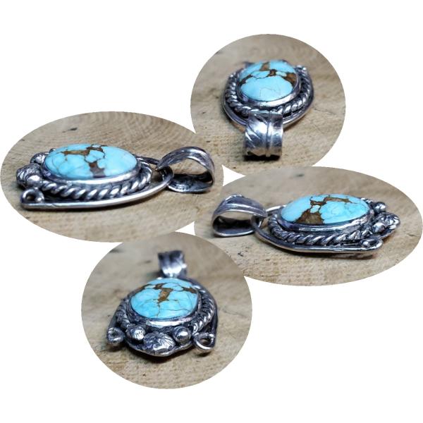 ナンバーエイト ターコイズペンダント トップ ハンドメイドトルコ石  ターコイズ ペンダント インディアン インディアンジュエリー |  | 01