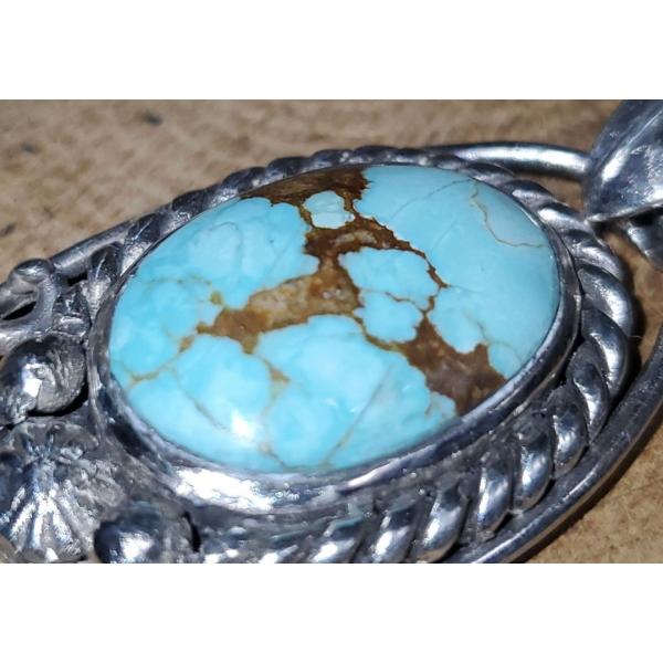 ナンバーエイト ターコイズペンダント トップ ハンドメイドトルコ石  ターコイズ ペンダント インディアン インディアンジュエリー |  | 02