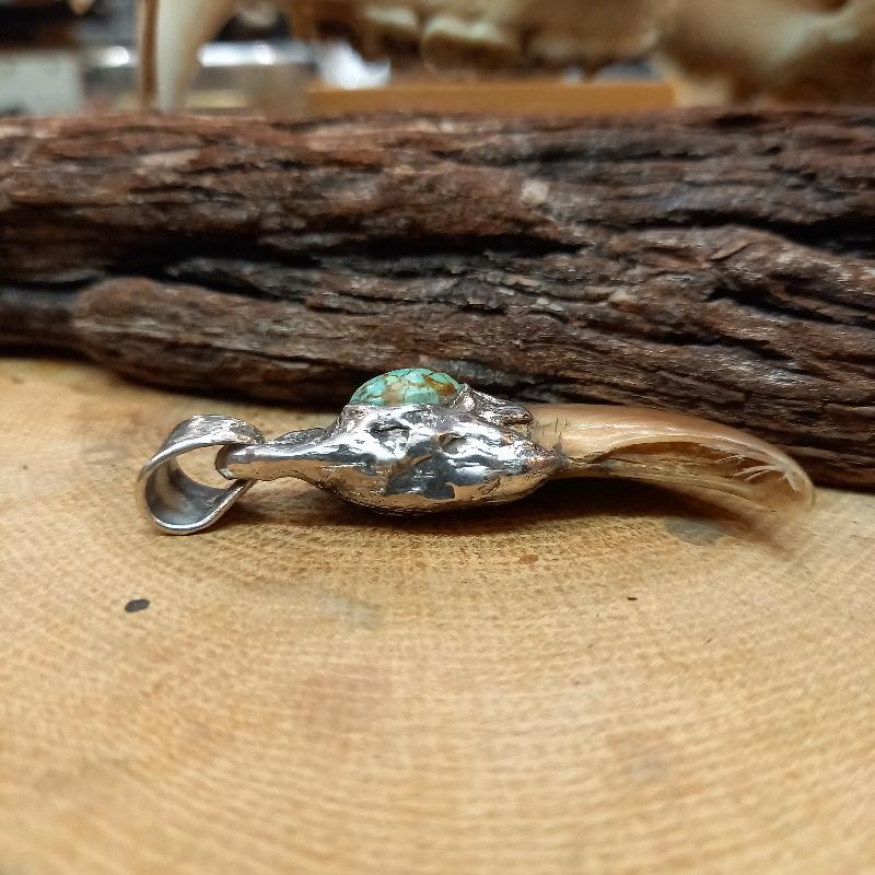 rym-7 ベアクロー ターコイズペンダント【熊爪】ネックレス【Silver925】ハンドメイド |  | 01