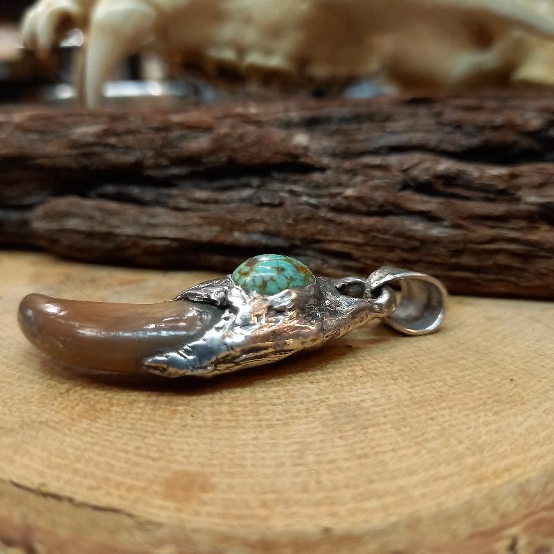 rym-7 ベアクロー ターコイズペンダント【熊爪】ネックレス【Silver925】ハンドメイド |  | 02