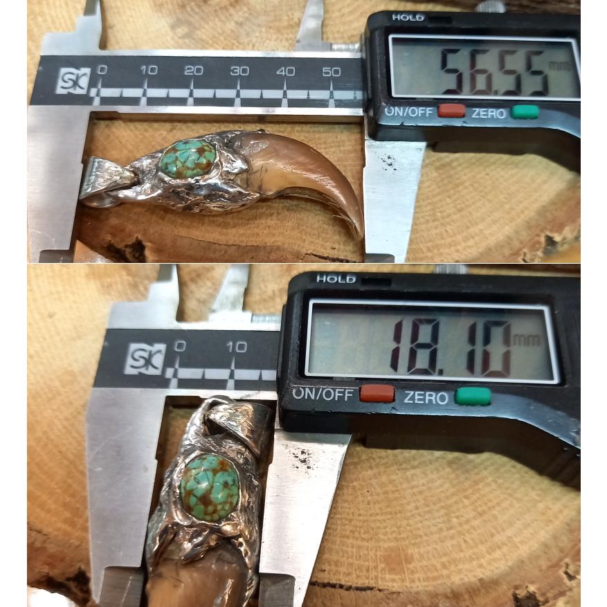 rym-7 ベアクロー ターコイズペンダント【熊爪】ネックレス【Silver925】ハンドメイド |  | 04