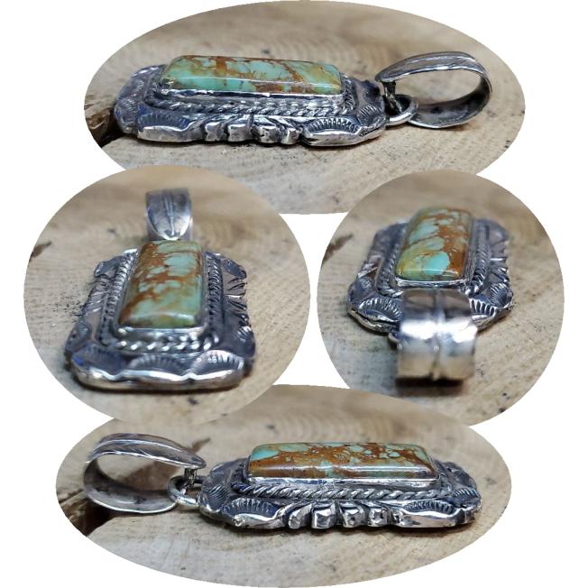 ペンダント キングスマナッサターコイズ トップ Silver925 rym-87 インディアンスタイル ジュエリー ギフト ナバホ ギフト |  | 01