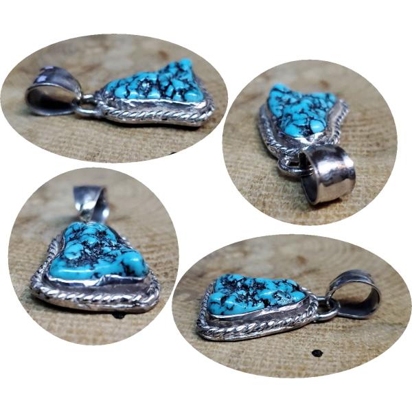 ターコイズ ペンダント キングマンターコイズトップ rym-99 ハンドメイド インディアンスタイル |  | 01