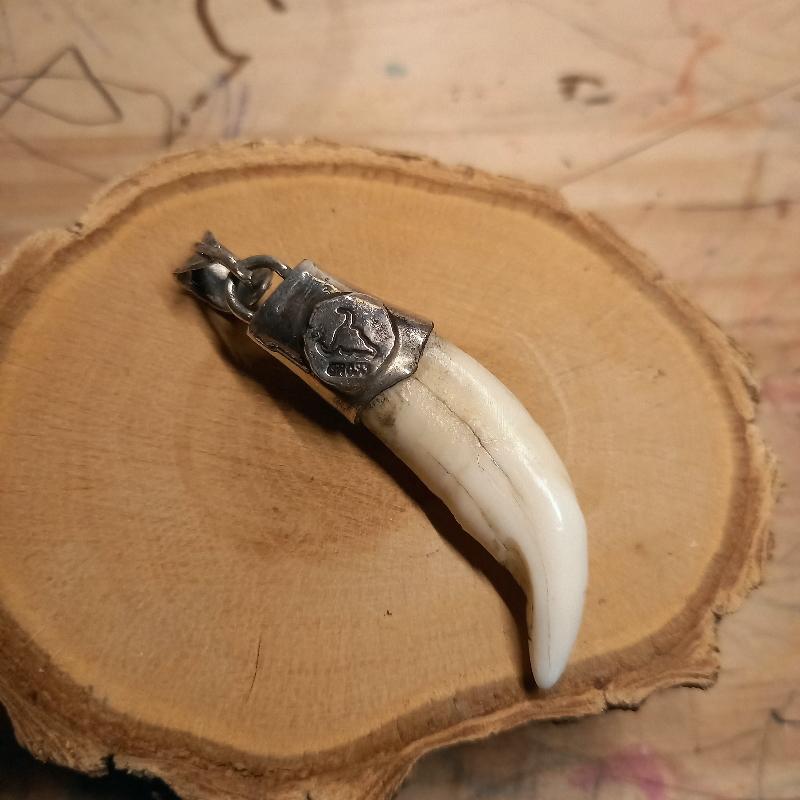 rym-9 牙 ペンダント【コヨーテ？】ネックレス【Silver925】ハンドメイド |  | 01