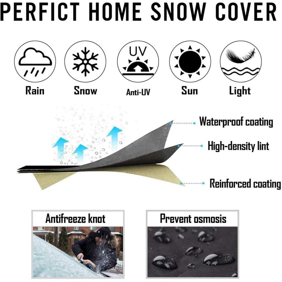 オンラインストア公式 Windshield Snow Cover with Side Mirror Covers Protects Windshield and Wipers from Weatherproof Rain Sun Frost Extra Large Size Fits for Most V