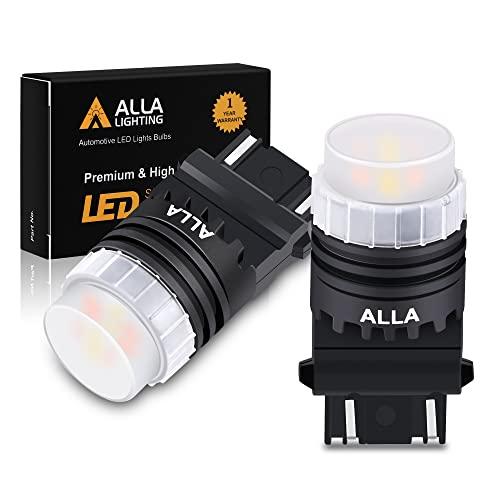 【ラッピング無料】 Alla Lighting Mni スーパーブライト 3457 3157 LEDスイッチバック電球 ウィンカーライト デュアルカラ 並行輸入品