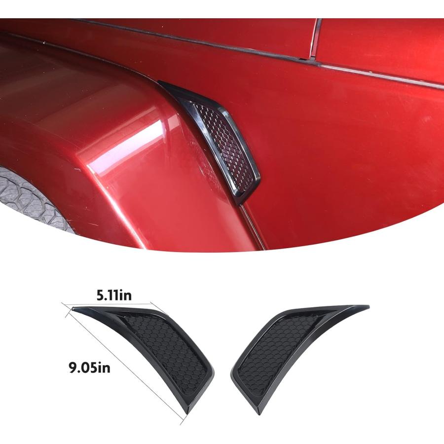 福袋セール  Jimen Compatible with 2007-2018 Jeep Wrangler JK & Unlimited 2PCS Car Side Fender Air Vent Cover Trim Exterior Accessories (Black)　並行輸入品