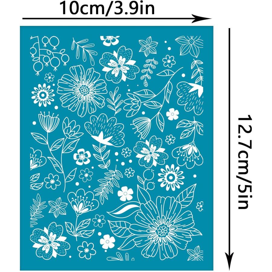 OLYCRAFT 4x5Inch Clay Stencils Wildflower Pattern Non-Adhesive