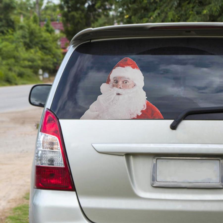 東京オリンピック LOMIMOS 2PCS Christmas Car Rear Window Sticker PVC self-Adhesive Surprised Santa Claus Funny Vehicle Decal Window Cling Decoration (12 x 8.7’’)