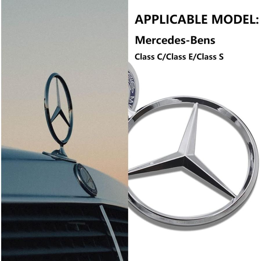 大量入荷 Car Hood Emblem for Mercedes Benz Car Hood Replacement Car Emblem D coration Ornament Silver　並行輸入品