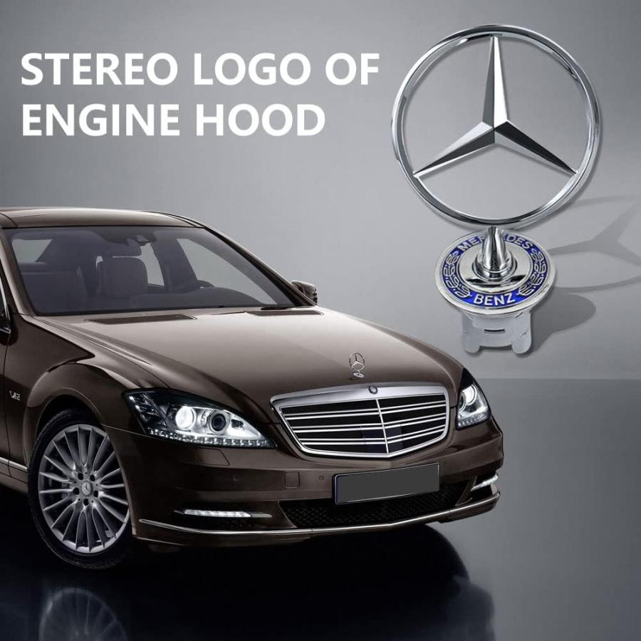 大量入荷 Car Hood Emblem for Mercedes Benz Car Hood Replacement Car Emblem D coration Ornament Silver　並行輸入品