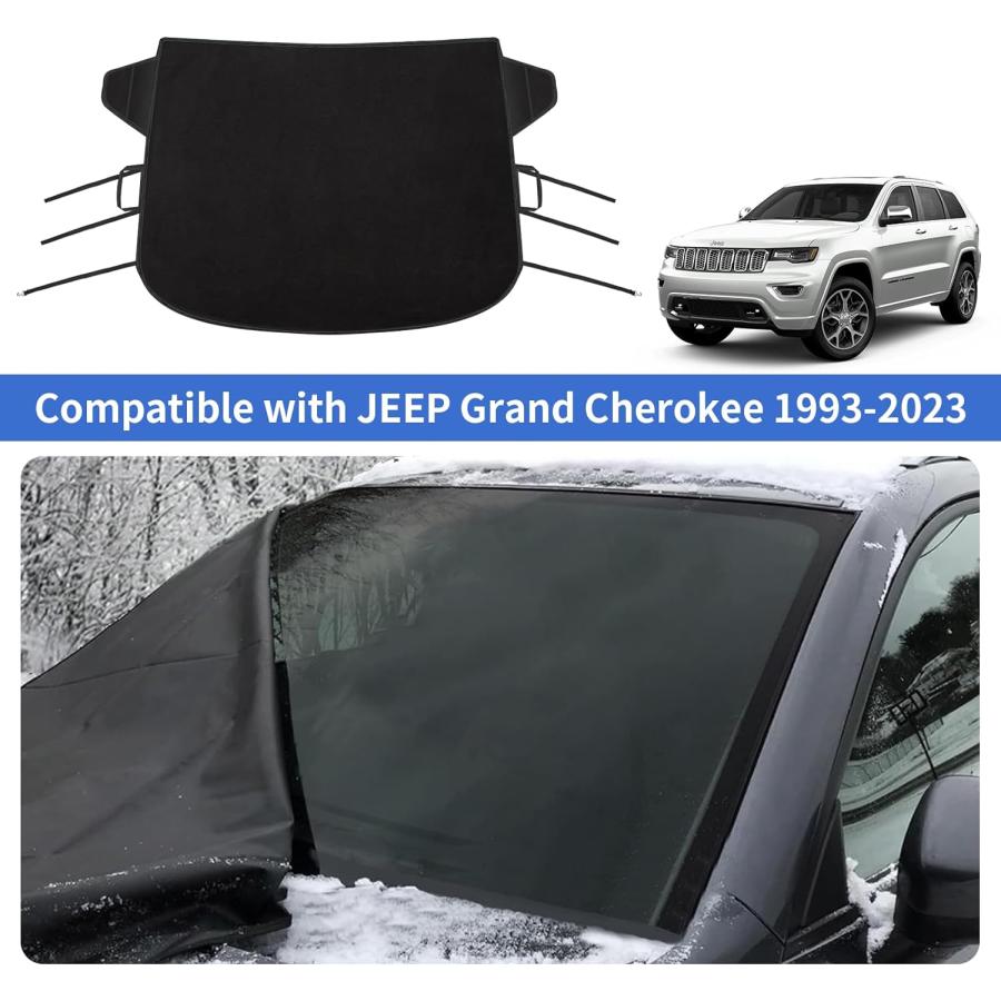 オンラインストア売 SLOGENTO for 2024 Jeep Grand Cherokee Windshield Snow Cover Extra Large Windshield Snow Ice Cover for 2011-2023 Jeep Grand Cherokee 600D Oxford F