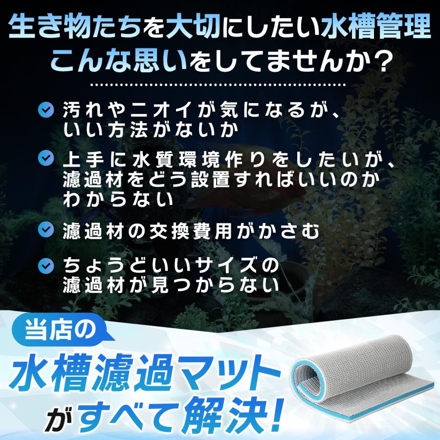 水槽 フィルター 濾過マット ウールマット 120×30cm 厚み2cm