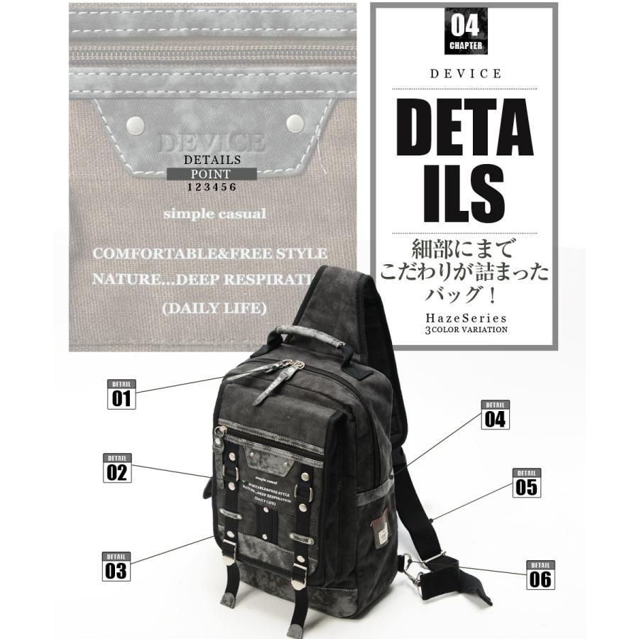 DEVICE ボディバッグ メンズ 大きめ ブランド 帆布 大容量 DEVICE ボディバッグ メンズ 大きめ ブランド 帆布 大容量