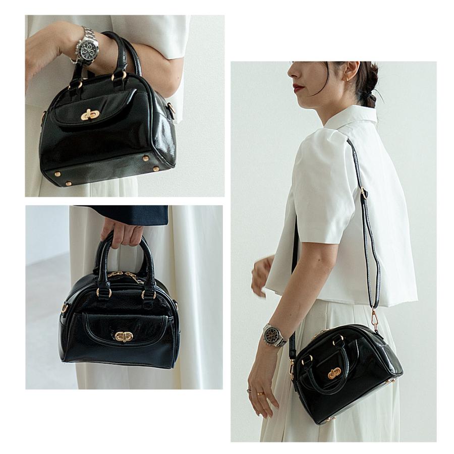 ショルダーバッグ レディース エナメル 2way ハンドバッグ ミニバッグ