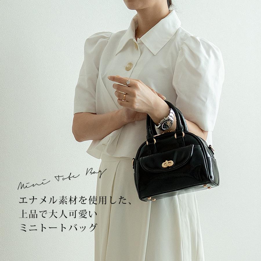 ショルダーバッグ レディース エナメル 2way ハンドバッグ ミニバッグ