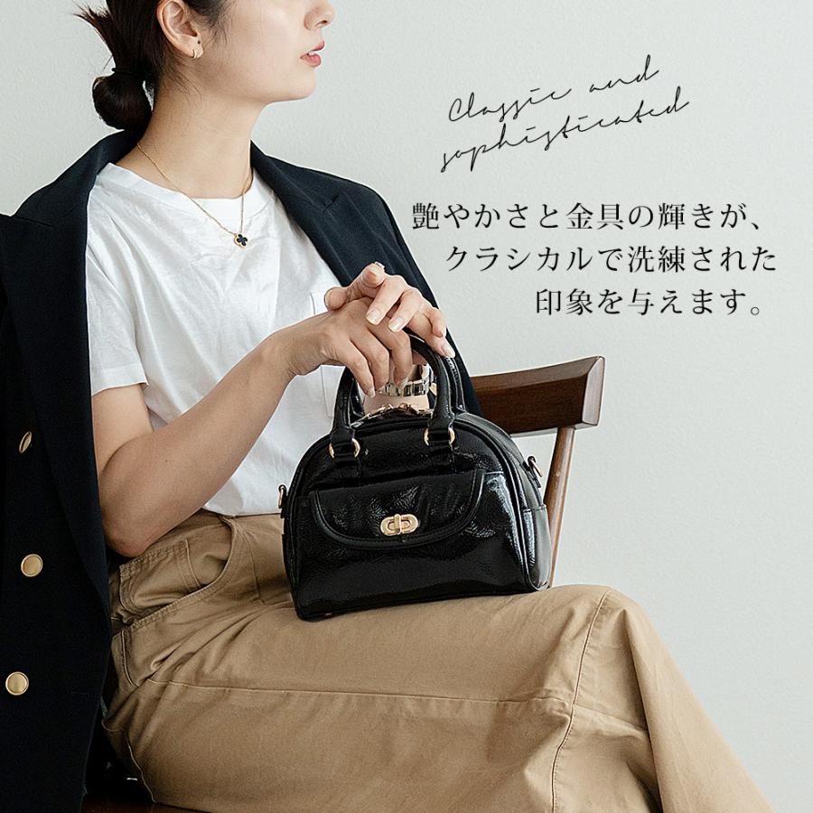 ショルダーバッグ レディース エナメル 2way ハンドバッグ ミニバッグ