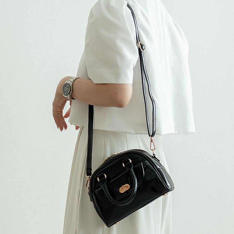 ショルダーバッグ レディース エナメル 2way ハンドバッグ ミニバッグ