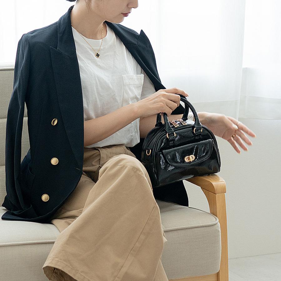 ショルダーバッグ レディース エナメル 2way ハンドバッグ ミニバッグ
