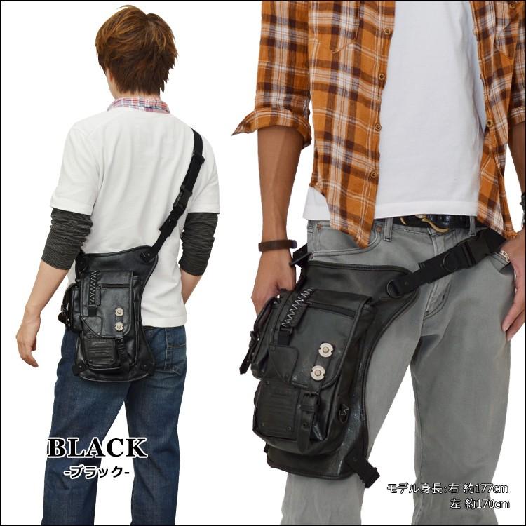 レッグポーチ メッセンジャーバッグ ベルトバッグ ショルダー スカル レトロ DEVICE（デバイス） レッグポーチ メンズ ショルダーバッグ レッグ