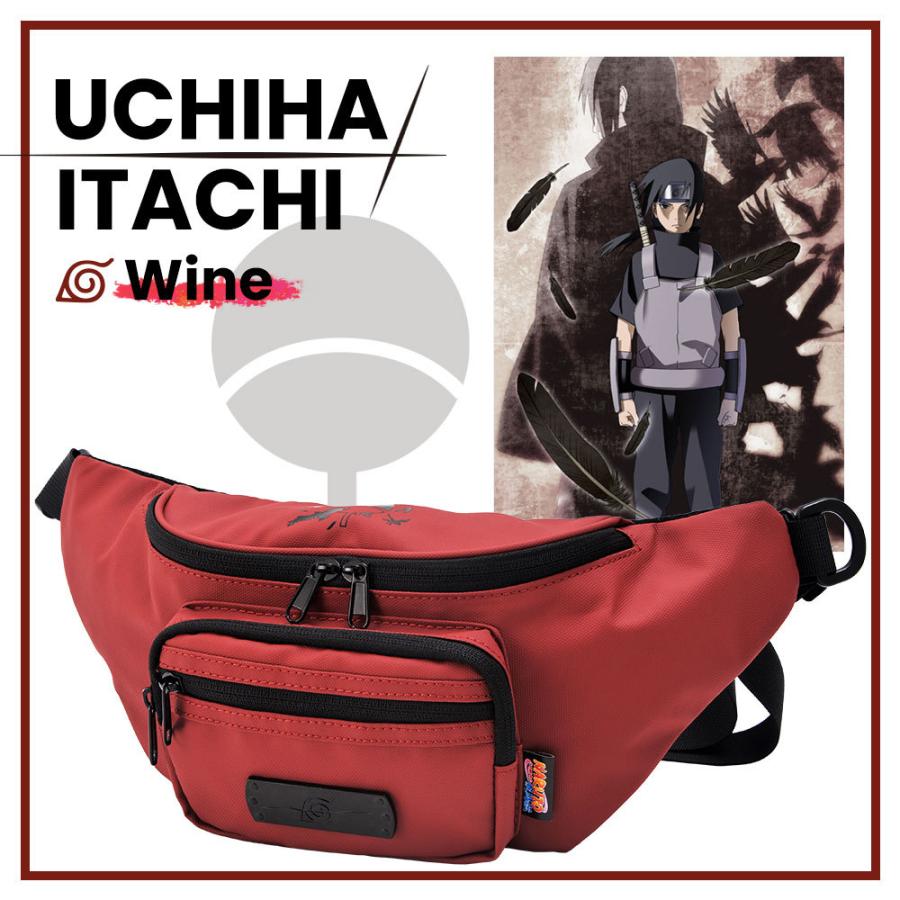NARUTO ナルト 疾風伝 ウエストバッグ レッド　ショルダーバッグ ポーチ ボディバッグ ウエストバッグ メンズ レディース ウエストポーチ