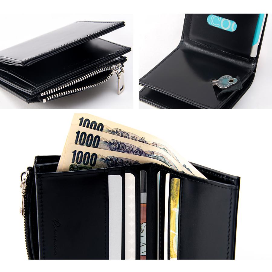 ミニ財布 メンズ 二つ折り 二つ折り財布 １着でも送料無料 さいふ ブランド 本革 レザー 人気 折財布 ブラック シンプル カード コンパクト 新生活 黒 革 ビジネス