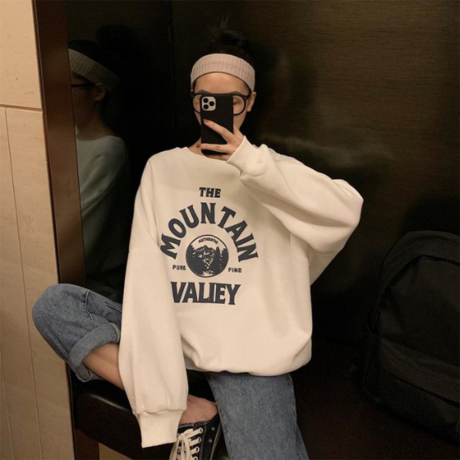 トレーナー スウェット 長袖 オーバーサイズ ビッグt 無地 韓国ファッション 韓国 ストリート レディース ストリート トップス 大人 おしゃれ 新生活 裏起毛 Ta058 Crosscharm 通販 Yahoo ショッピング