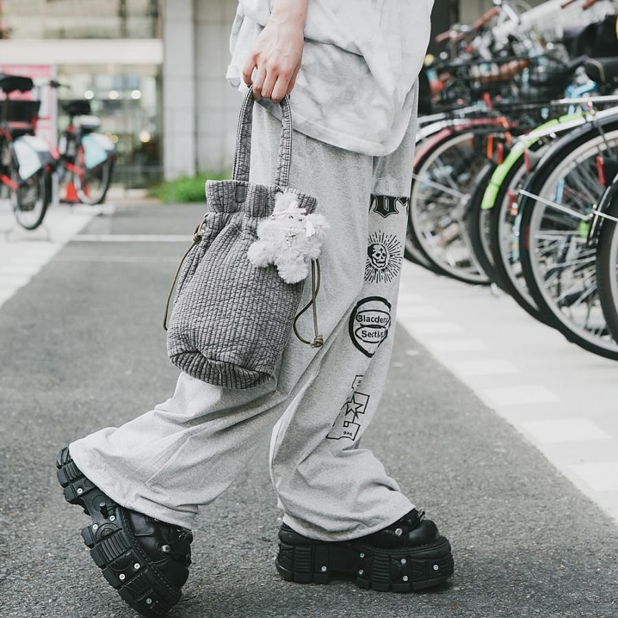 bohemian seoul ストラップカーゴスウェットパンツ スウェット スウェットパンツ レディース おしゃれ メンズ 韓国
