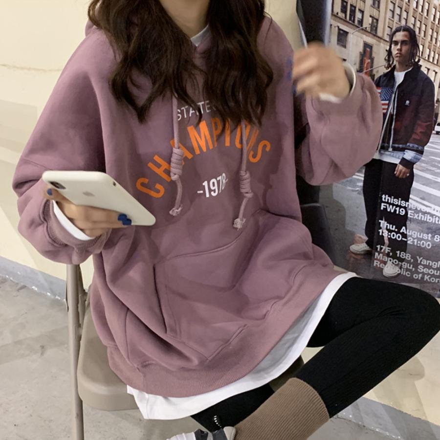 パーカー レディース アウター 秋 冬 ゆったり カジュアル 長袖 ビッグシルエット フード トップス 体型カバー 裏起毛 Ta114 Crosscharm 通販 Yahoo ショッピング