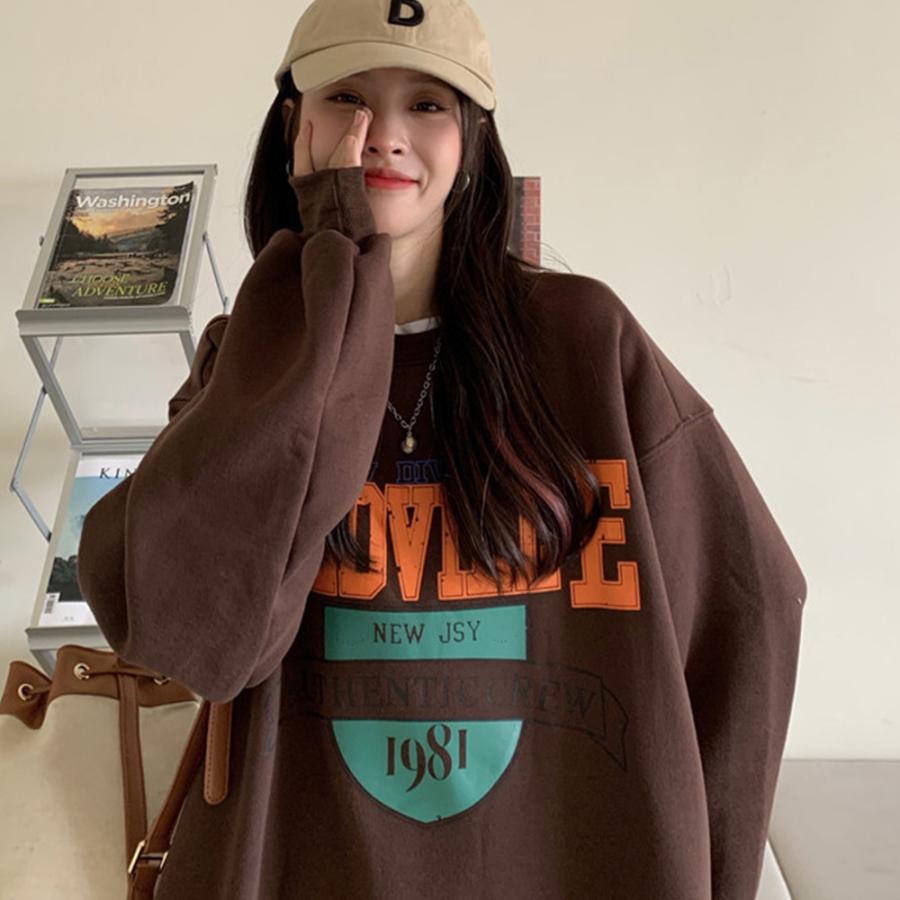 スウェット ビッグシルエット トレーナー レディース 長袖 ロゴ  プルオーバー 新生活 裏起毛 |  | 10