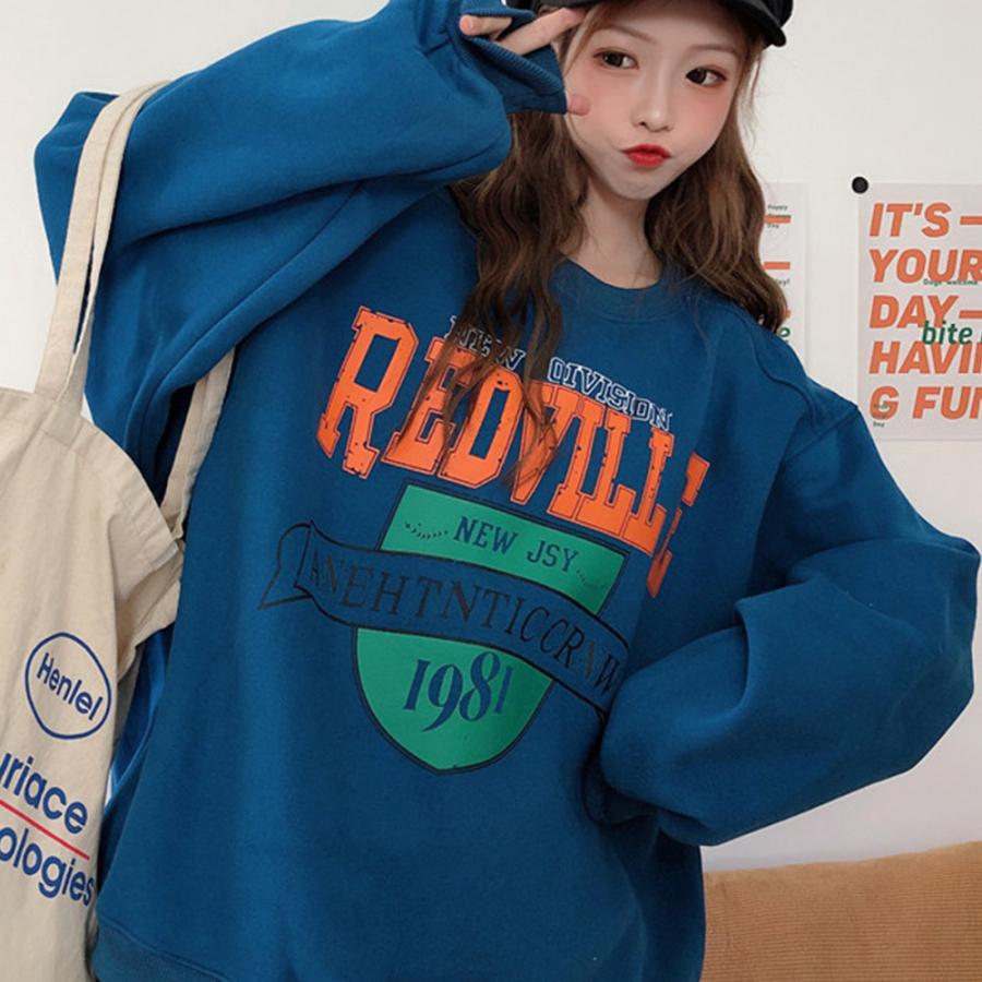 スウェット ビッグシルエット トレーナー レディース 長袖 ロゴ  プルオーバー 新生活 裏起毛 |  | 05