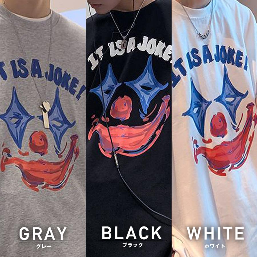 Tシャツ ピエロプリント ファッション tシャツ メンズ レディース 半袖