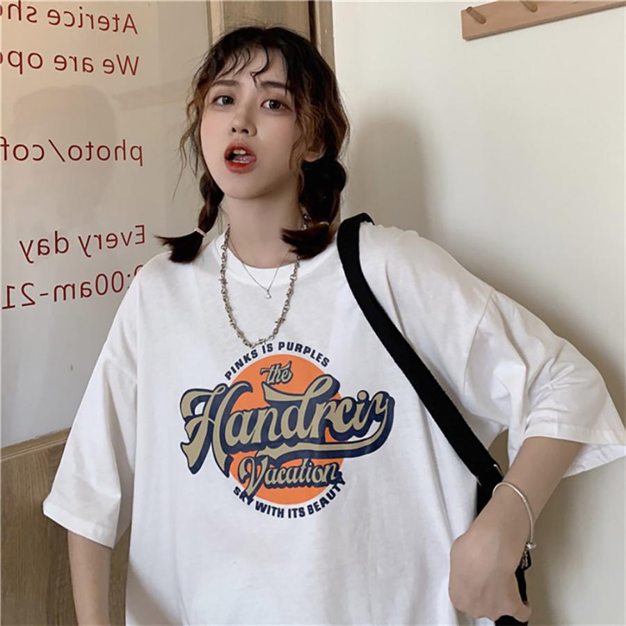 サークルプリント ロゴ Tシャツ ビッグシルエット レディース メンズ
