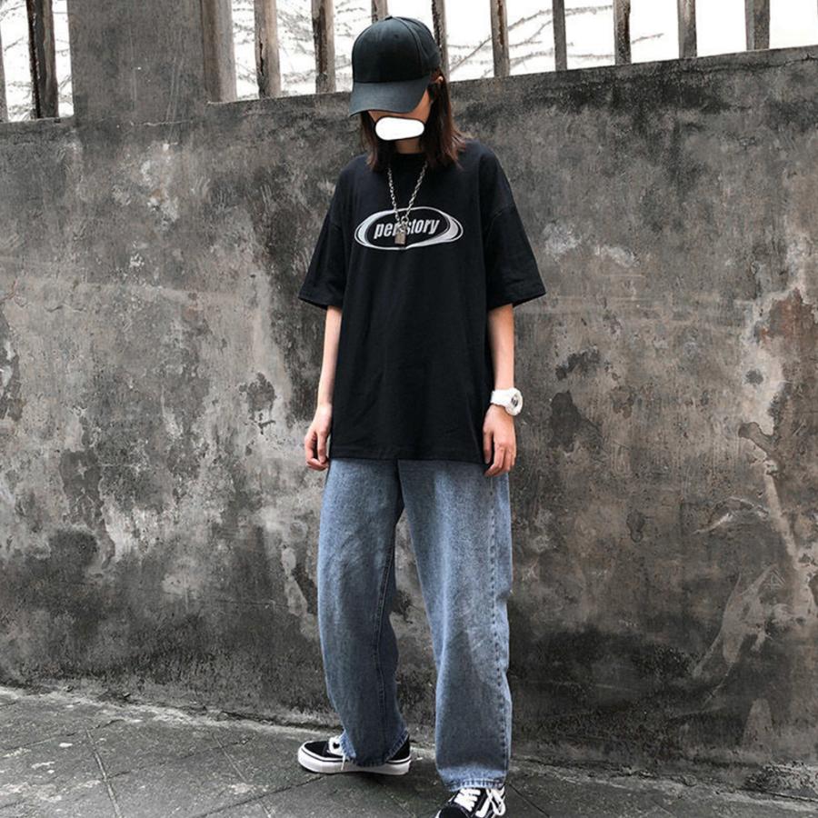 メタリックロゴ ルーズ Tシャツ 5色 半袖 ストリート 夏 cra307 透かし編み