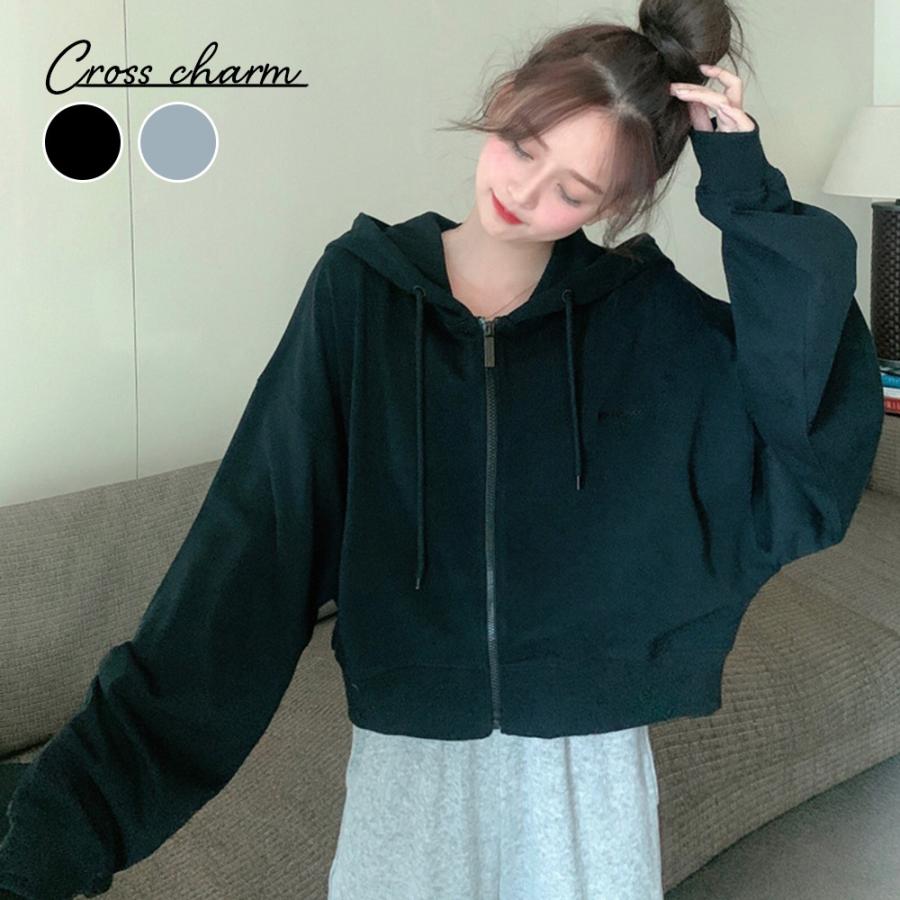 パーカー スウェット トップス トレーナー レディース ジップアップ メンズ ビッグシルエット カジュアル オーバーサイズ 無地 韓国 中国 コリア チャイナ Ta416p Crosscharm 通販 Yahoo ショッピング