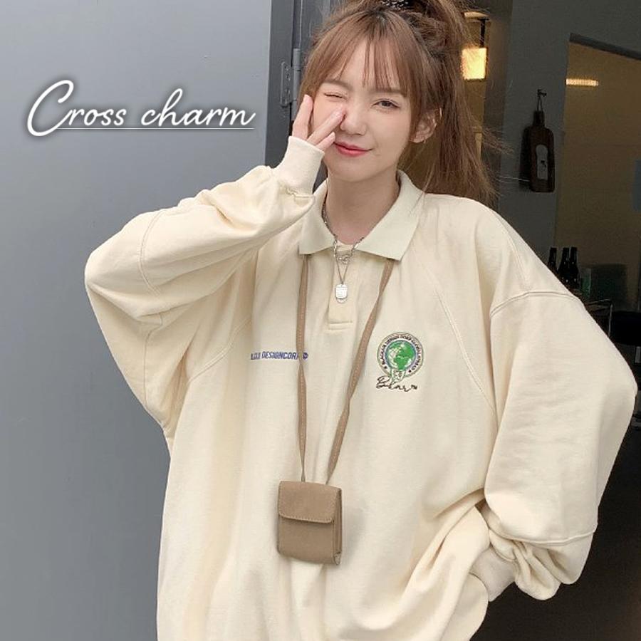 パーカー ロゴ レディース おしゃれ メンズ 韓国 オーバーサイズ お揃い スウェット ストリート トレンド ゆったり 大きめ ビッグシルエット ペア Ta456x Crosscharm 通販 Yahoo ショッピング