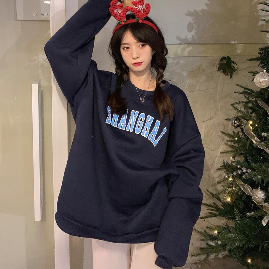 韓国 レディース バーコード スウェット トレーナー ホワイト 長袖 冬 ライン スウェット トレーナー レディース 韓国 ファッション 裏起毛